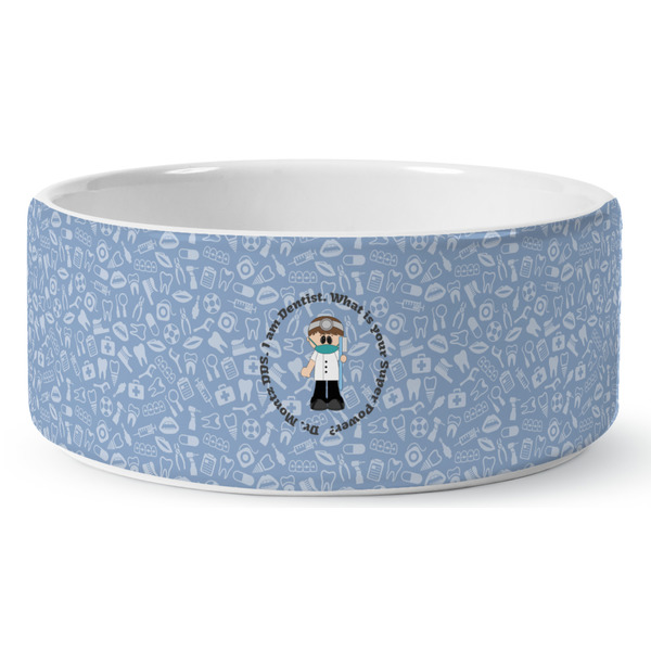 Custom Dentist Ceramic Dog Bowl - Large (Personalized)