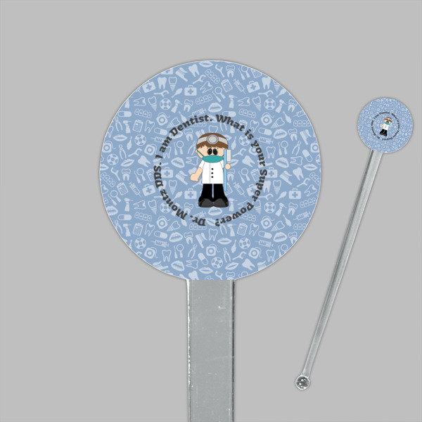 Dentist Clear Plastic 7" Stir Stick - Round - Closeup