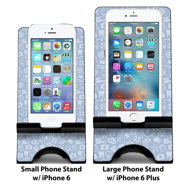 Dentist Compare Phone Stand Sizes - with iPhones