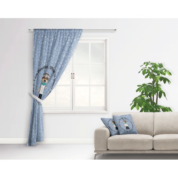 Dentist Curtain With Window and Rod - in Room Matching Pillow