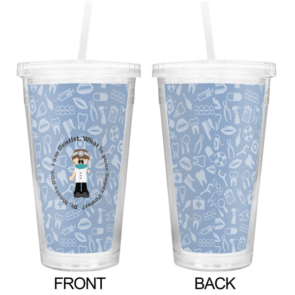 Dentist Double Wall Tumbler with Straw - Approval