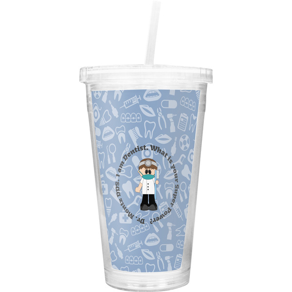 Custom Dentist Double Wall Tumbler with Straw (Personalized)