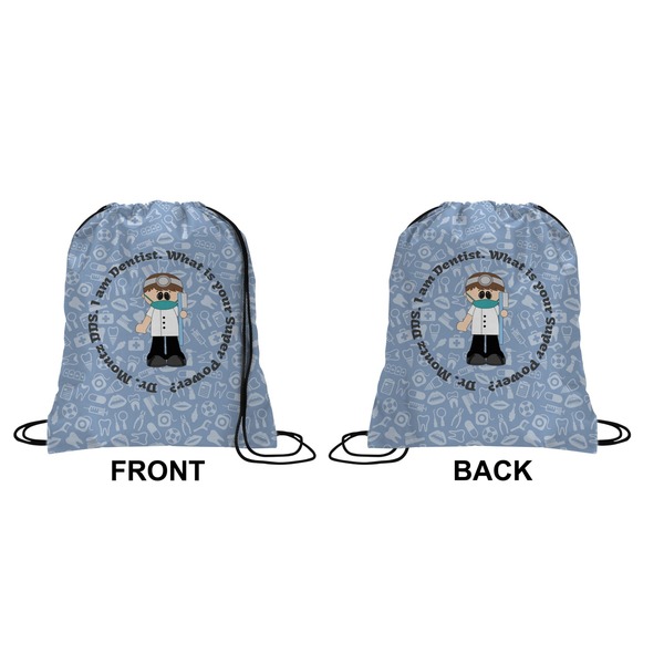 Dentist Drawstring Backpack Front & Back Medium