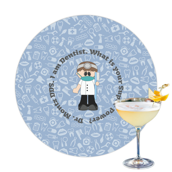 Custom Dentist Printed Drink Topper - 3.25" (Personalized)