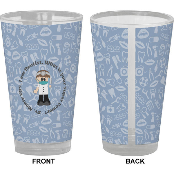 Dentist Pint Glass - Full Color - Front & Back Views