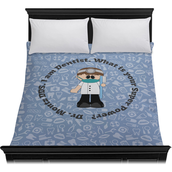 Dentist Duvet Cover - Queen - On Bed - No Prop
