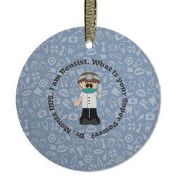 Dentist Flat Glass Ornament - Round w/ Name or Text