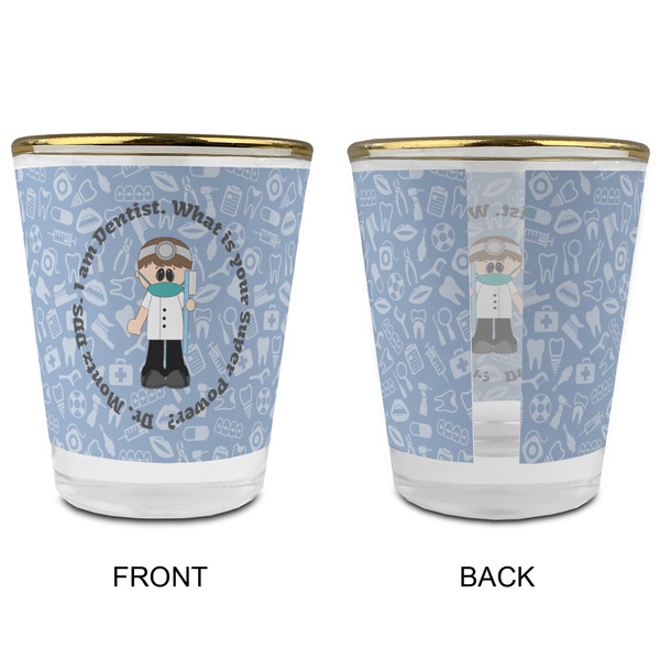 Dentist Glass Shot Glass - with gold rim - APPROVAL