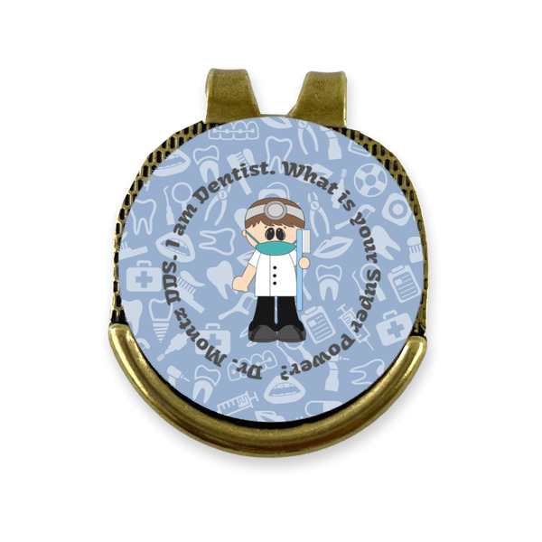 Custom Dentist Golf Ball Marker - Hat Clip - Gold