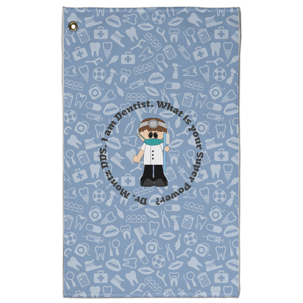 Custom Dentist Golf Towel - Poly-Cotton Blend w/ Name or Text