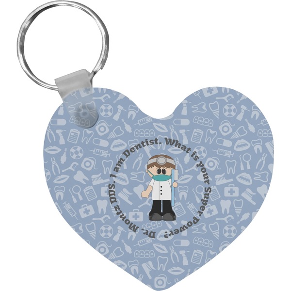 Custom Dentist Heart Plastic Keychain w/ Name or Text