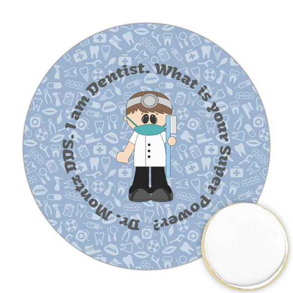 Custom Dentist Printed Cookie Topper - Round (Personalized)