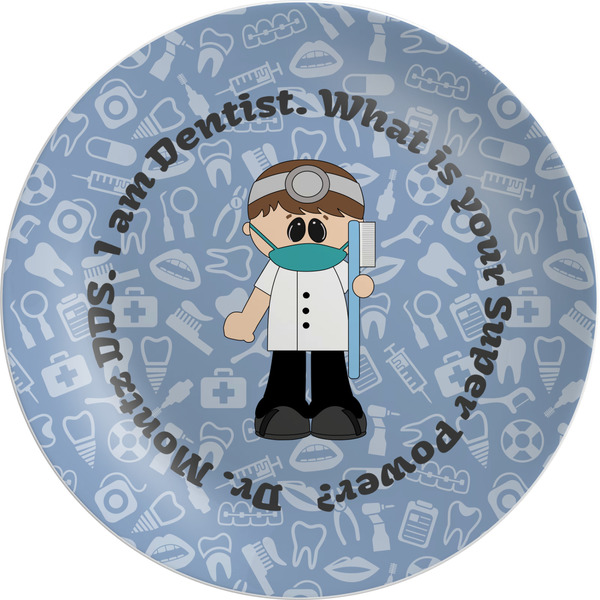 Custom Dentist Melamine Salad Plate - 8" (Personalized)