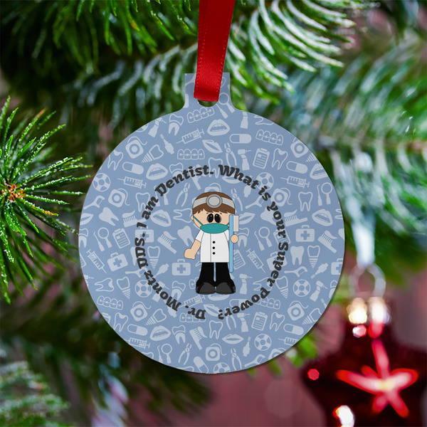 Dentist Metal Ball Ornament - Lifestyle