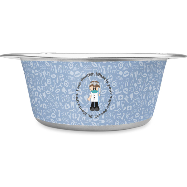 Custom Dentist Stainless Steel Dog Bowl - Large (Personalized)