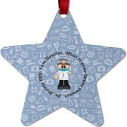 Dentist Metal Star Ornament - Double Sided w/ Name or Text