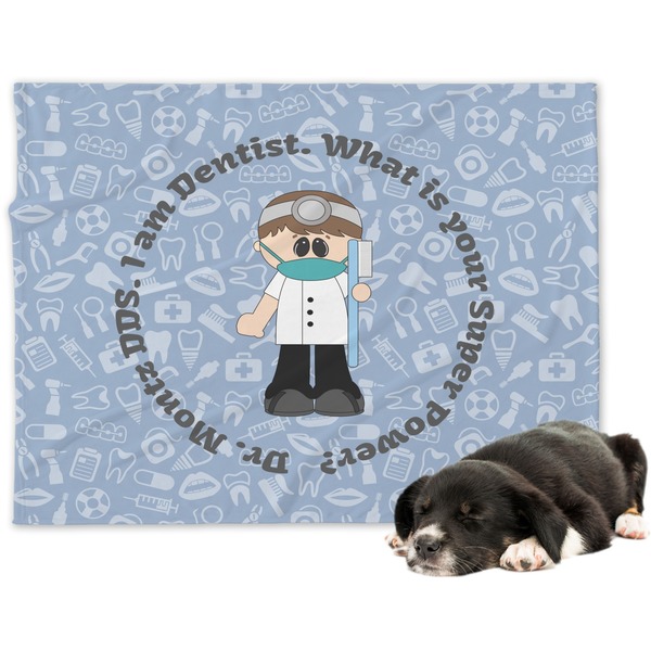 Custom Dentist Dog Blanket - Large (Personalized)