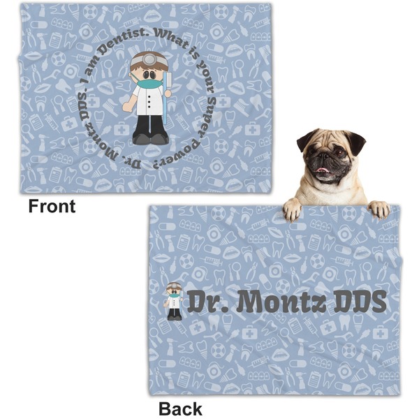 Dentist Microfleece Dog Blanket - Regular - Front & Back