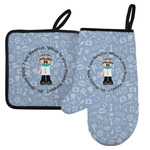 Dentist Left Oven Mitt & Pot Holder Set w/ Name or Text