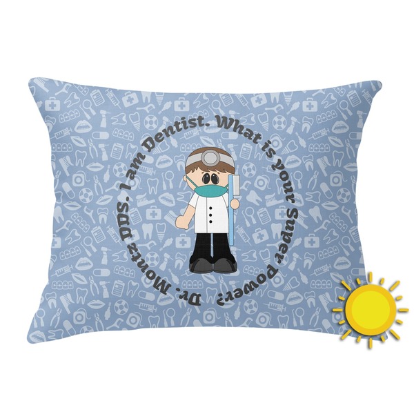 Custom Dentist Outdoor Throw Pillow (Rectangular) (Personalized)