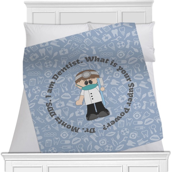 Custom Dentist Minky Blanket - Toddler / Throw - 60"x50" - Double Sided (Personalized)