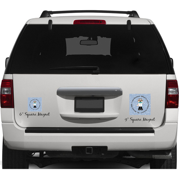 Dentist Personalized Square Car Magnets on Ford Explorer