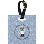 Dentist Plastic Luggage Tag - Square w/ Name or Text