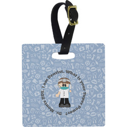 Dentist Plastic Luggage Tag - Square w/ Name or Text