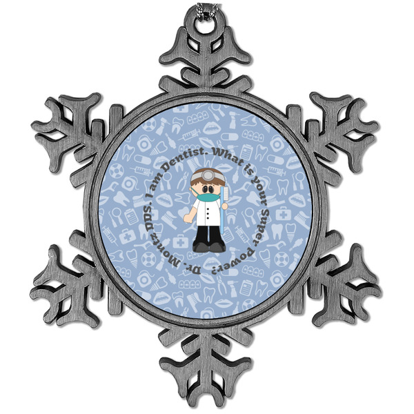 Custom Dentist Vintage Snowflake Ornament (Personalized)