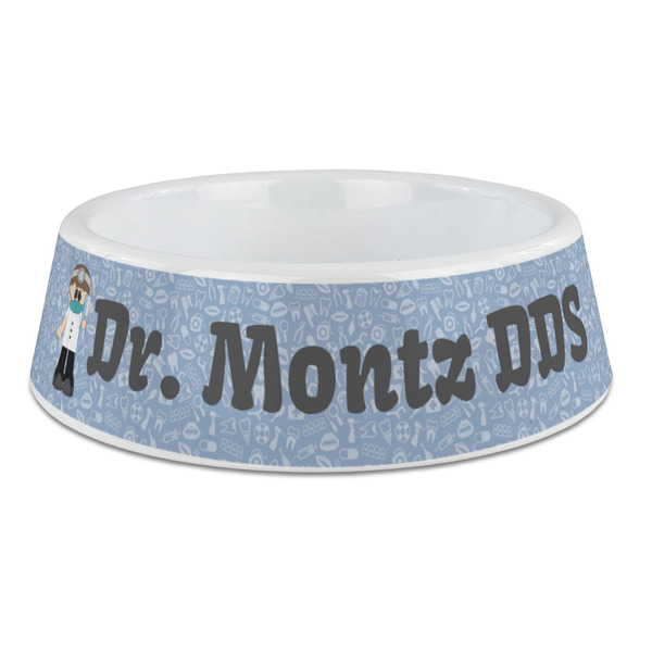 Custom Dentist Plastic Dog Bowl - Large (Personalized)