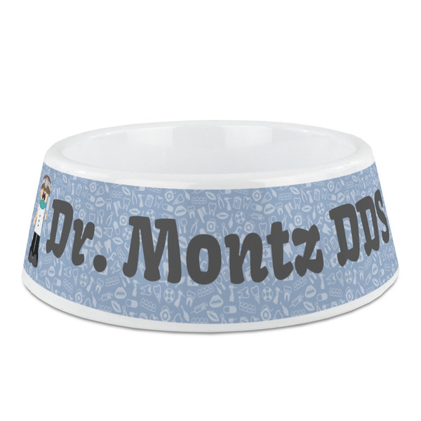 Custom Dentist Plastic Dog Bowl - Medium (Personalized)