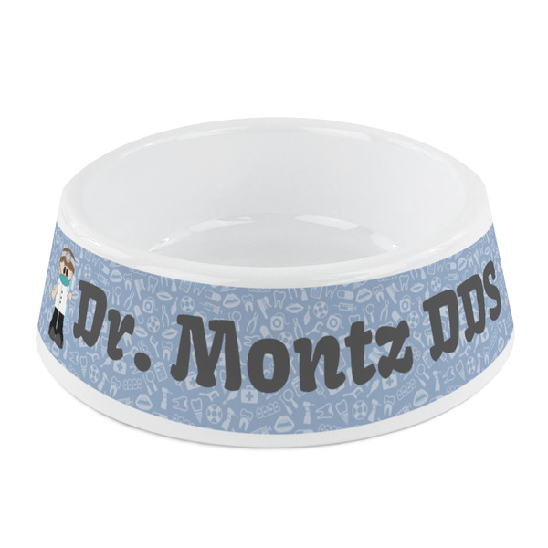 Custom Dentist Plastic Dog Bowl - Small (Personalized)