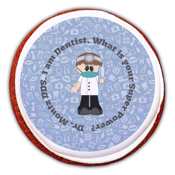Dentist Printed Icing Circle - Large - On Cookie