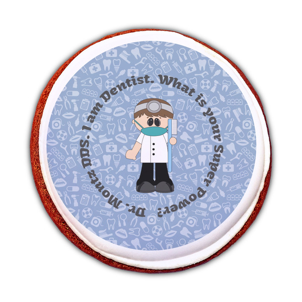 Dentist Printed Icing Circle - Medium - On Cookie