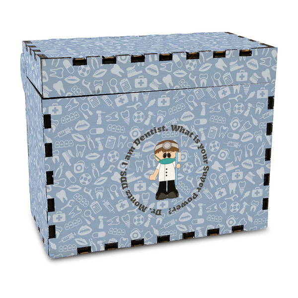 Custom Dentist Wood Recipe Box - Full Color Print (Personalized)