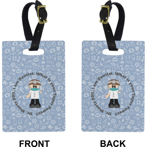 Dentist Rectangle Luggage Tag (Front + Back)