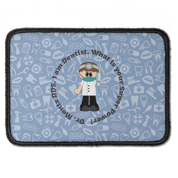 Custom Dentist Iron On Rectangle Patch w/ Name or Text