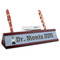 Dentist Red Mahogany Nameplates with Business Card Holder - Angle