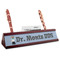 Dentist Red Mahogany Nameplate with Business Card Holder (Personalized)