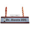 Dentist Red Mahogany Nameplates with Business Card Holder - Straight