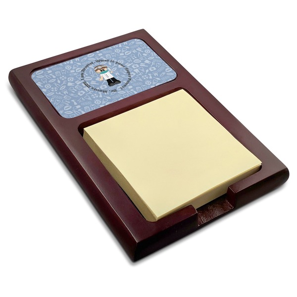 Custom Dentist Red Mahogany Sticky Note Holder (Personalized)