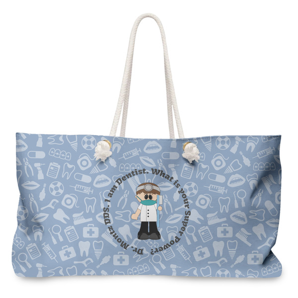 Custom Dentist Large Tote Bag with Rope Handles (Personalized)