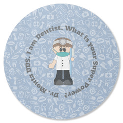 Dentist Round Rubber Backed Coaster (Personalized)
