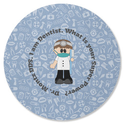Dentist Round Rubber Backed Coaster (Personalized)
