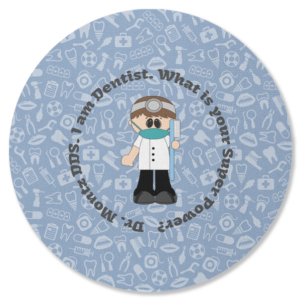 Dentist Round Coaster Rubber Back - Single