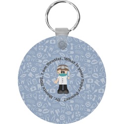 Dentist Round Plastic Keychain (Personalized)