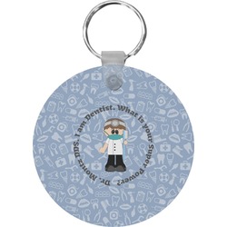 Dentist Round Plastic Keychain (Personalized)