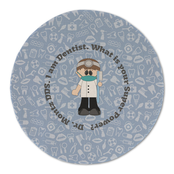 Custom Dentist Round Linen Placemat (Personalized)