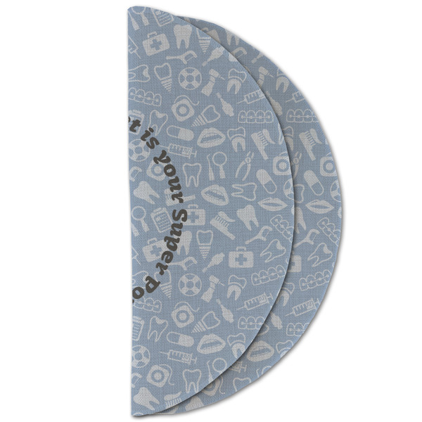 Dentist Round Linen Placemats - HALF FOLDED (double sided)