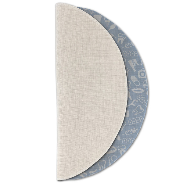 Dentist Round Linen Placemats - HALF FOLDED (single sided)